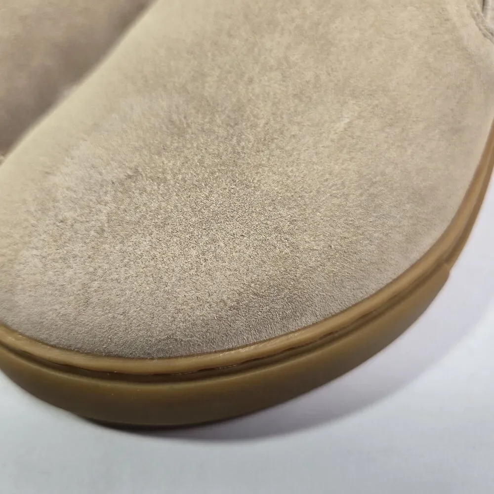 Birkenstock Women's Beige Suede Slip-On Flats